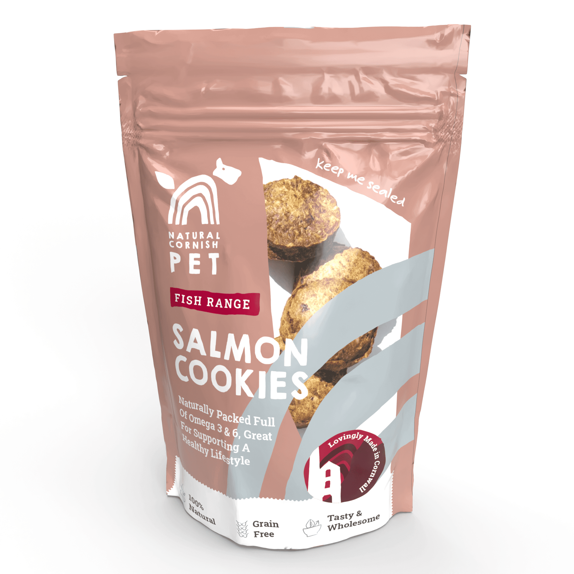 Natural Cornish Dog Treats Salmon & Potato Cookies for Dogs